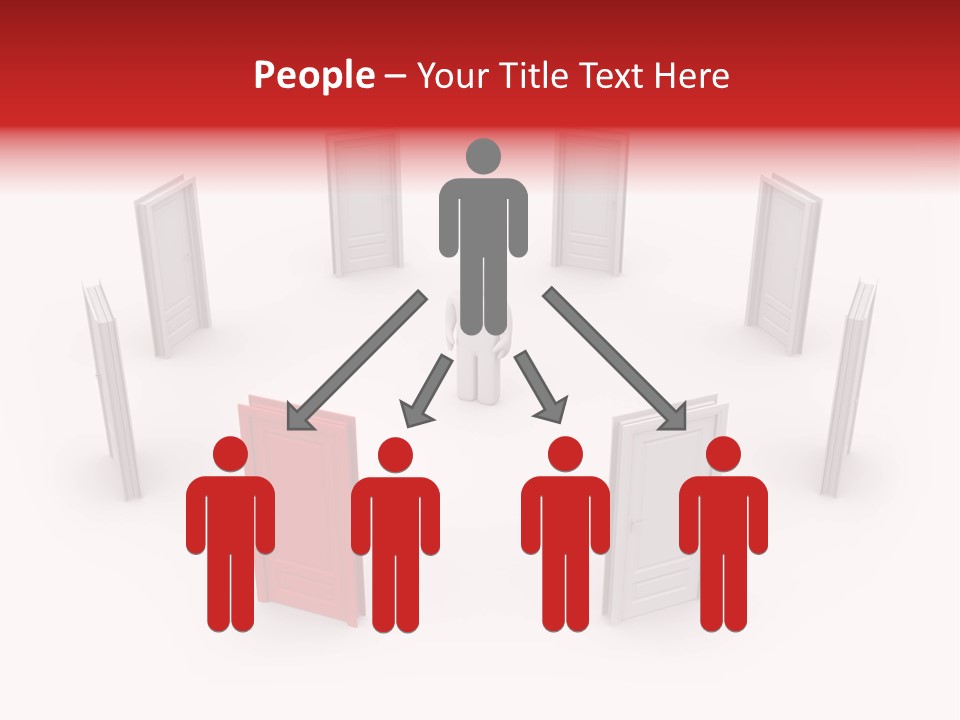 A Person Standing In Front Of A Group Of Doors PowerPoint Template