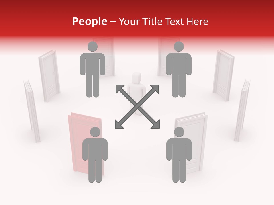 A Person Standing In Front Of A Group Of Doors PowerPoint Template