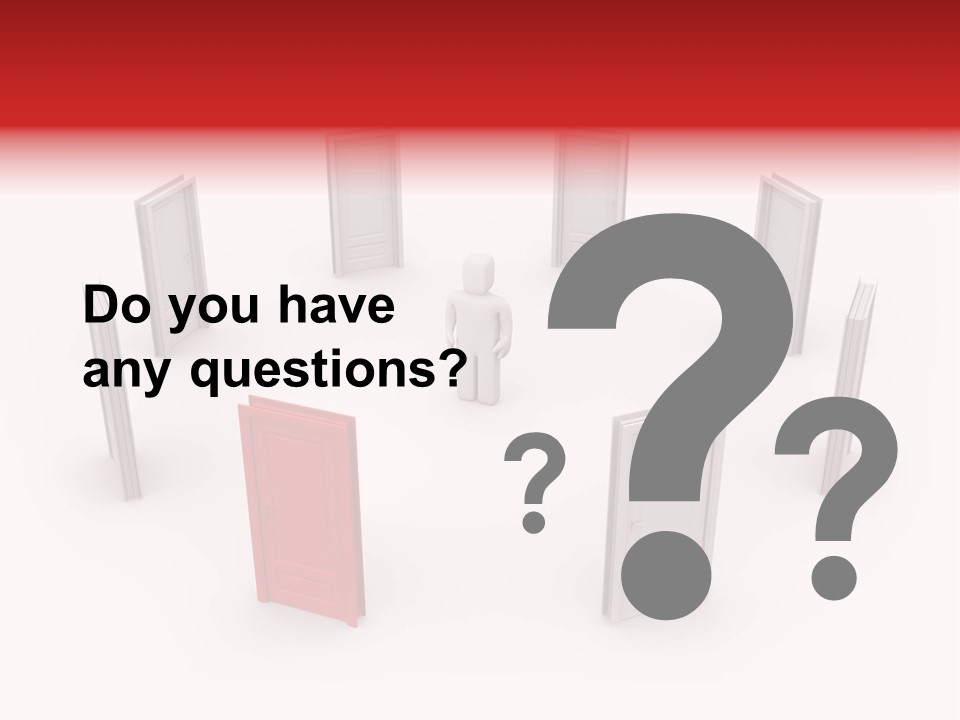 A Person Standing In Front Of A Group Of Doors PowerPoint Template