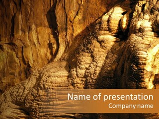Wall Of Howe Caverns New York PowerPoint Template