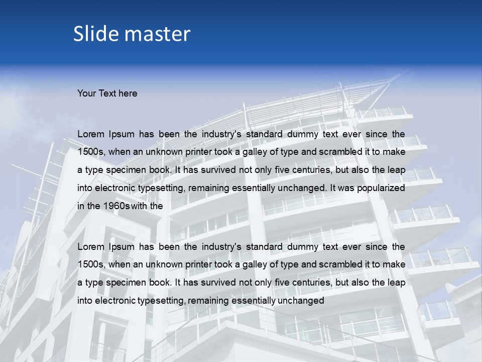 Luxury Apartment Exterior With Blue Sky Background PowerPoint Template