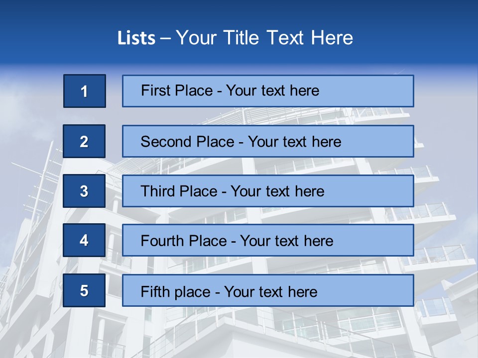 Luxury Apartment Exterior With Blue Sky Background PowerPoint Template