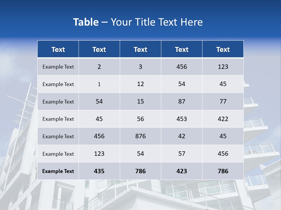 Luxury Apartment Exterior With Blue Sky Background PowerPoint Template