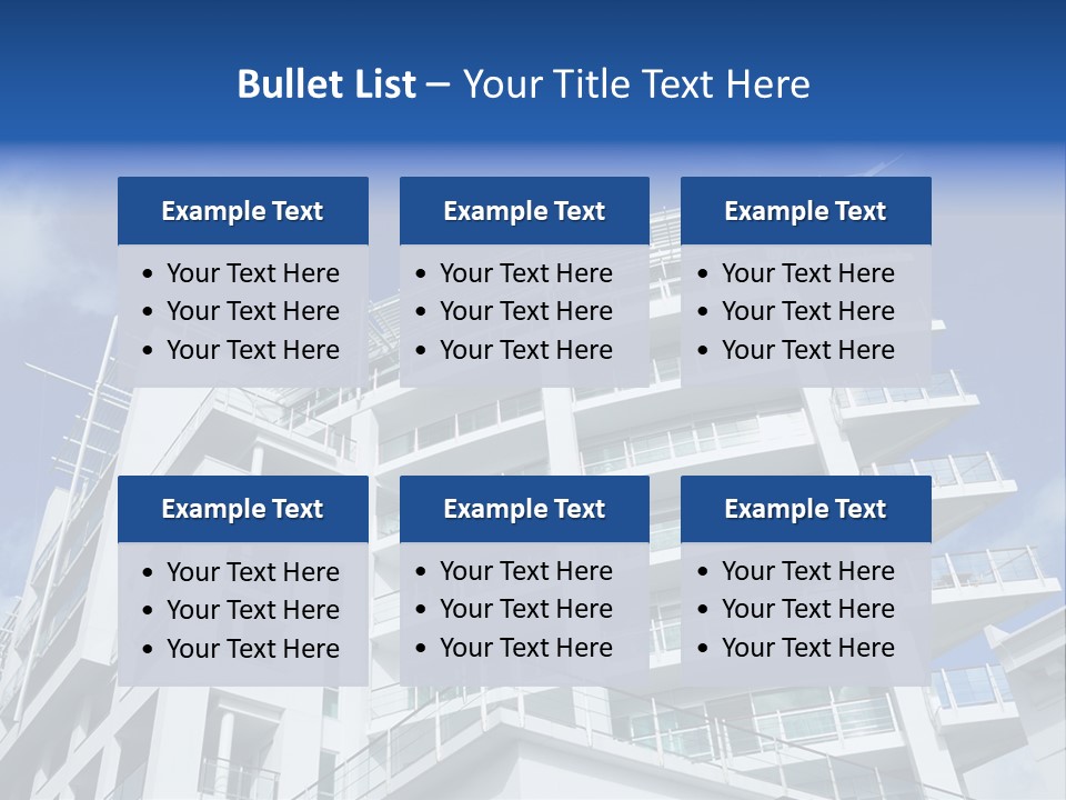 Luxury Apartment Exterior With Blue Sky Background PowerPoint Template