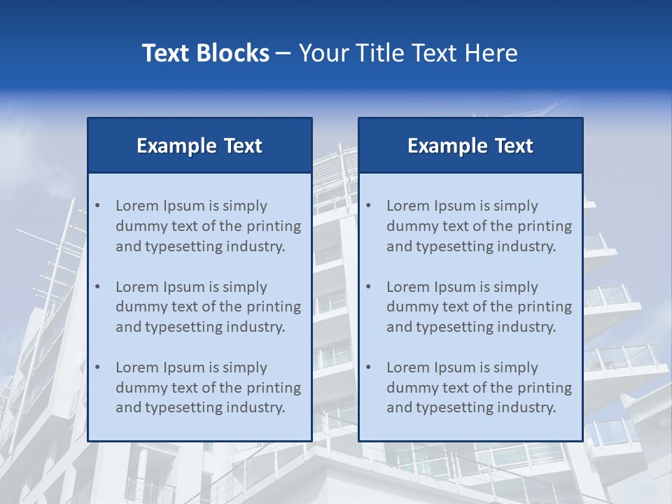 Luxury Apartment Exterior With Blue Sky Background PowerPoint Template