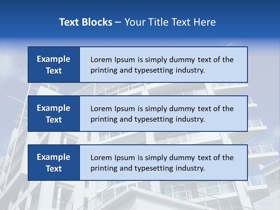 Luxury Apartment Exterior With Blue Sky Background PowerPoint Template