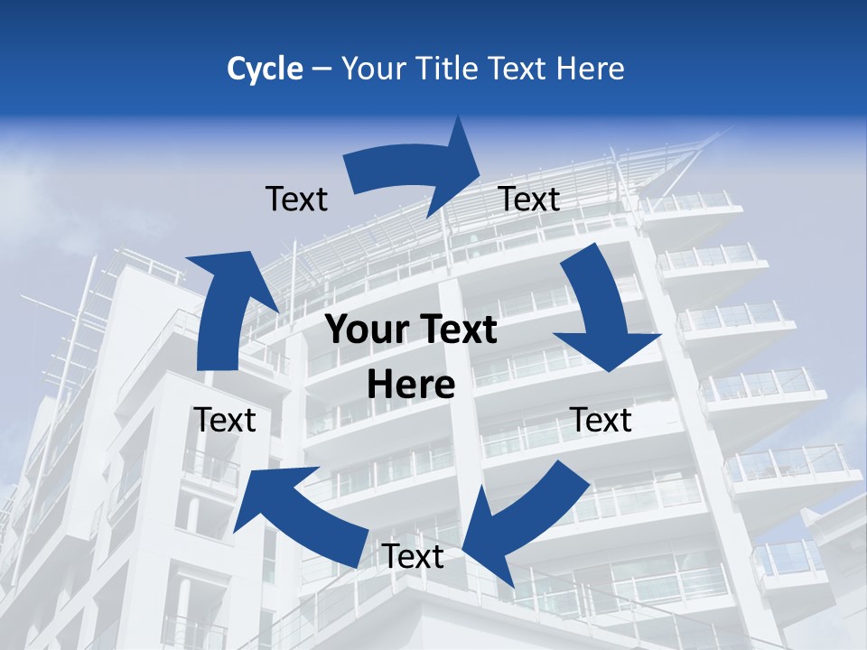 Luxury Apartment Exterior With Blue Sky Background PowerPoint Template