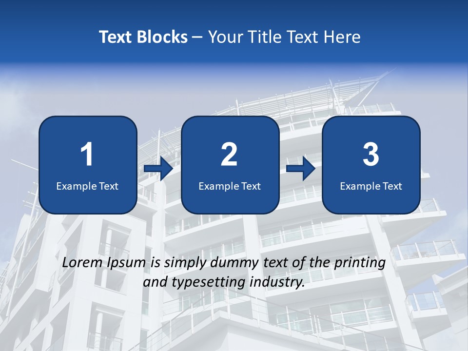 Luxury Apartment Exterior With Blue Sky Background PowerPoint Template