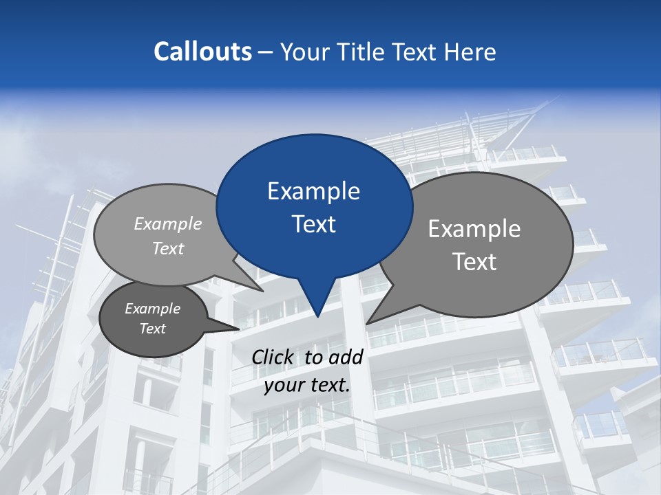 Luxury Apartment Exterior With Blue Sky Background PowerPoint Template