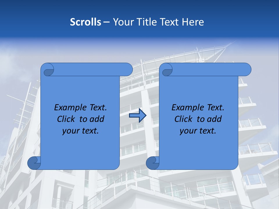 Luxury Apartment Exterior With Blue Sky Background PowerPoint Template