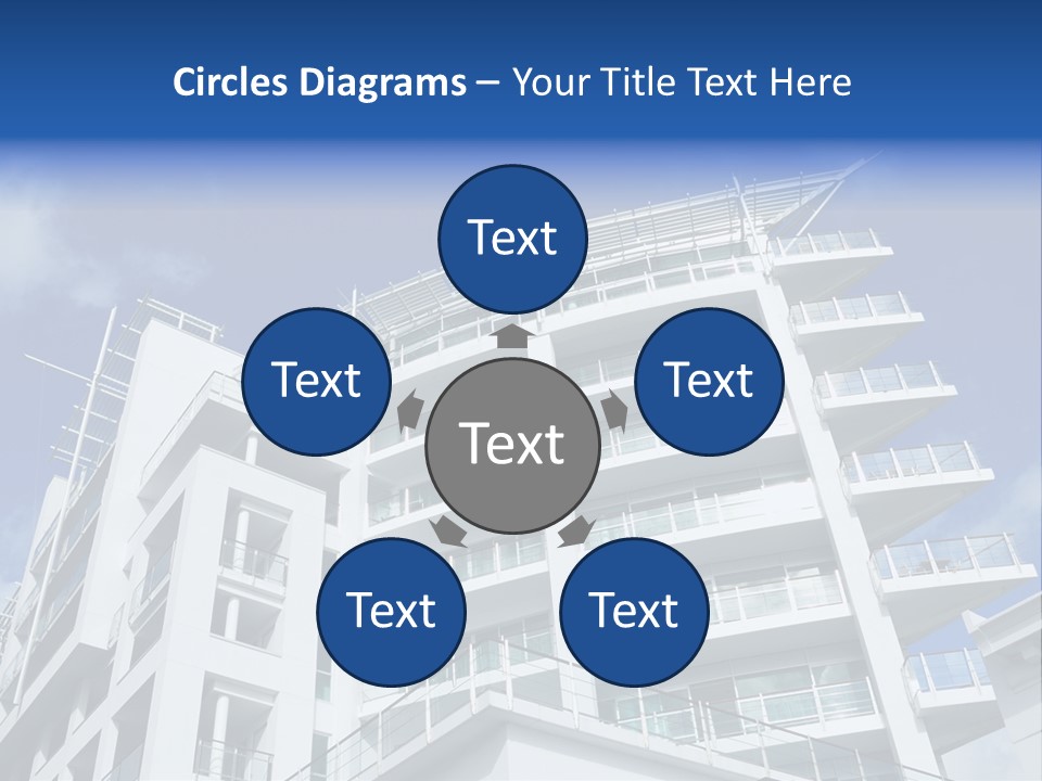 Luxury Apartment Exterior With Blue Sky Background PowerPoint Template