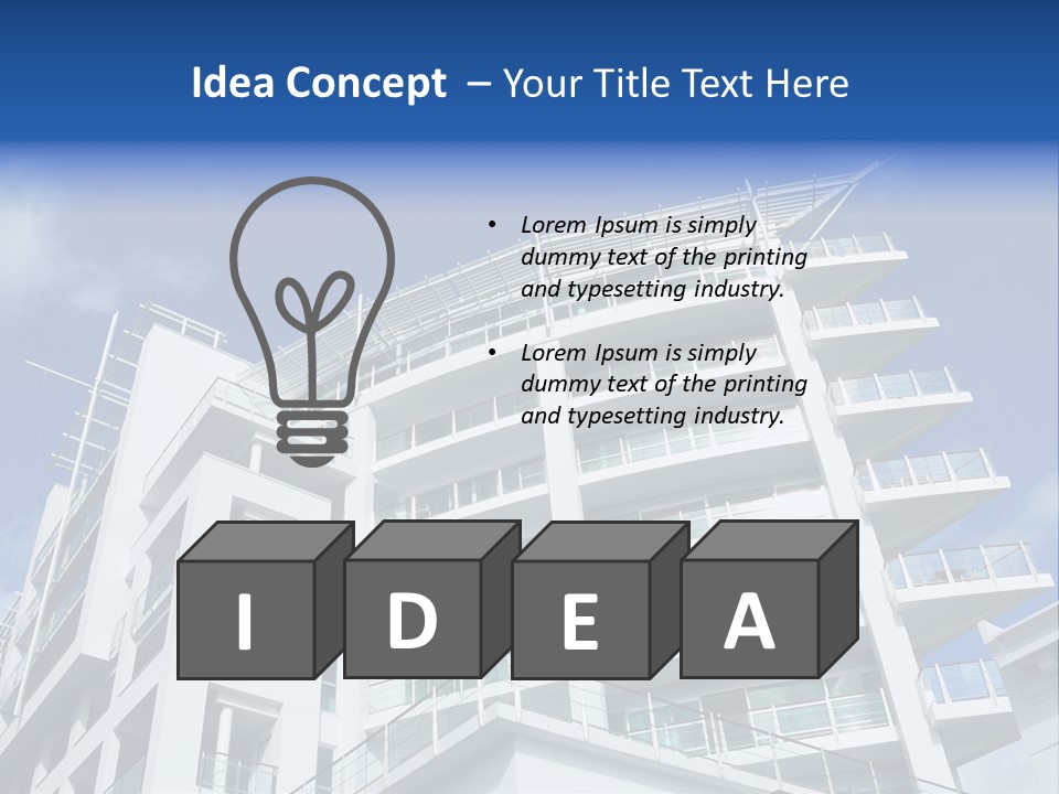 Luxury Apartment Exterior With Blue Sky Background PowerPoint Template