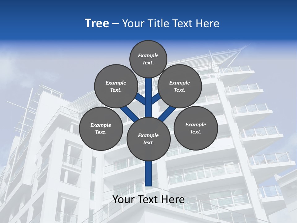 Luxury Apartment Exterior With Blue Sky Background PowerPoint Template