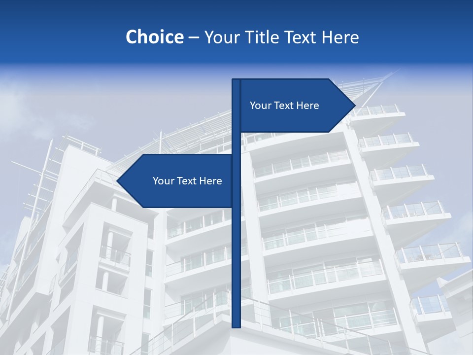 Luxury Apartment Exterior With Blue Sky Background PowerPoint Template