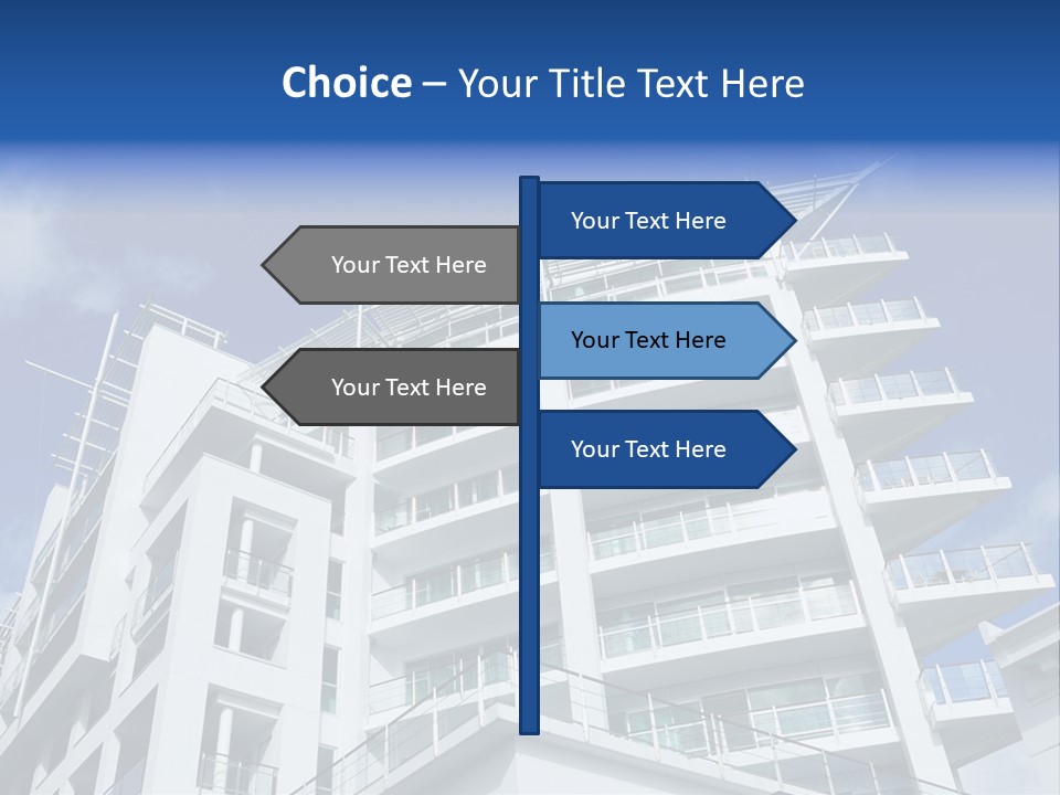 Luxury Apartment Exterior With Blue Sky Background PowerPoint Template