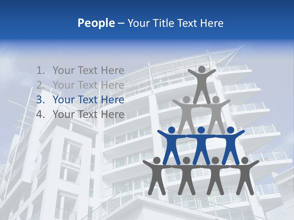 Luxury Apartment Exterior With Blue Sky Background PowerPoint Template