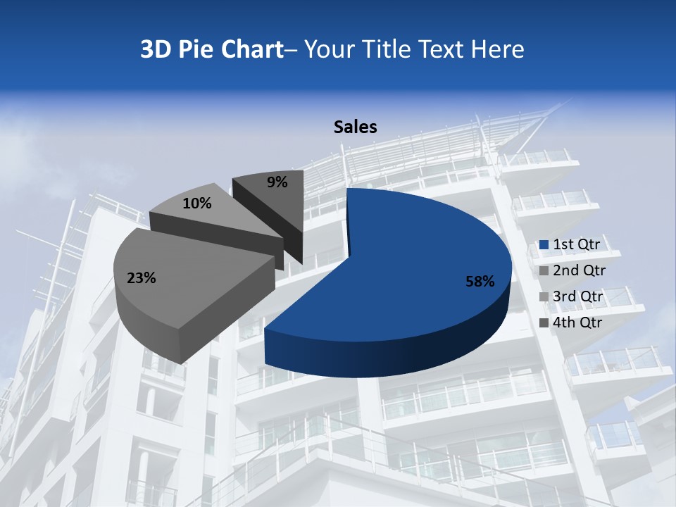 Luxury Apartment Exterior With Blue Sky Background PowerPoint Template