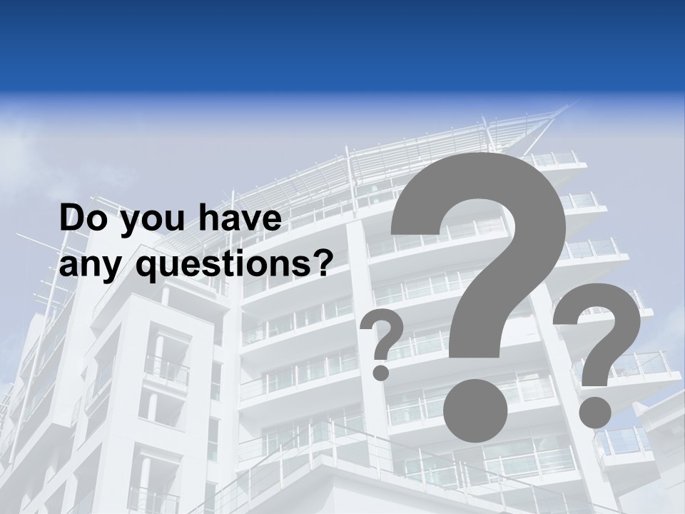 Luxury Apartment Exterior With Blue Sky Background PowerPoint Template