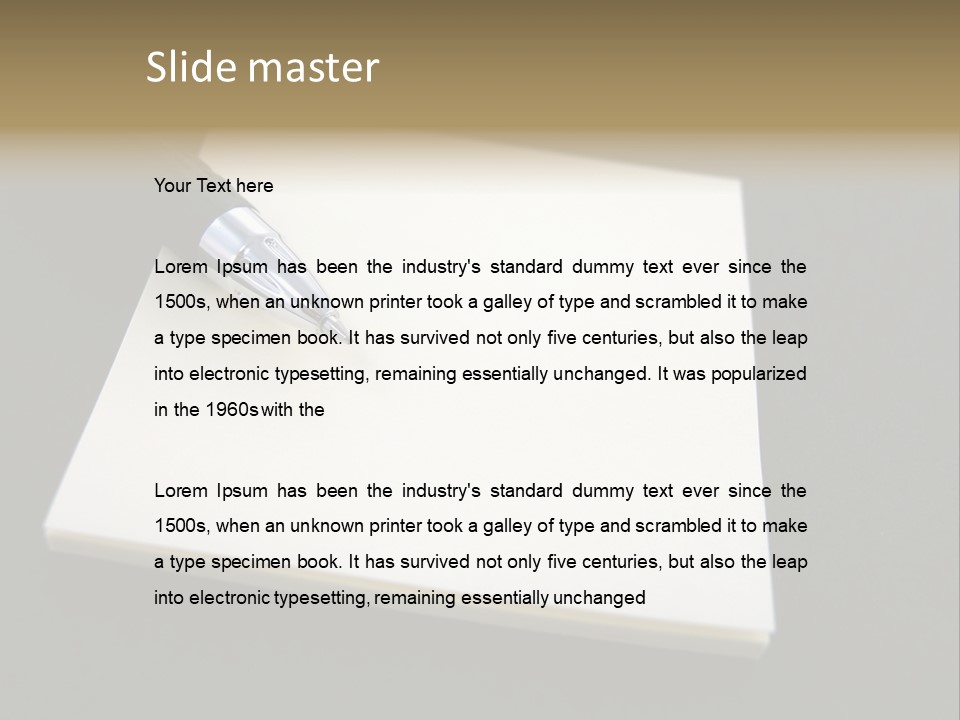 A Pen Resting On Top Of A Piece Of Paper PowerPoint Template