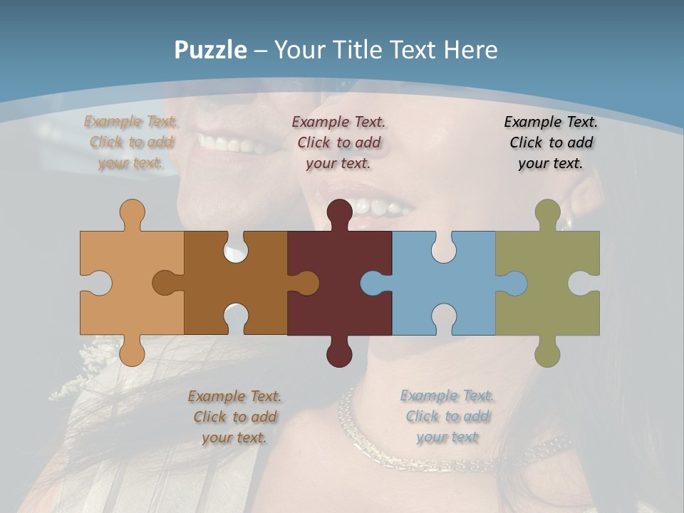 Loving Middle Age Couple Looking Toward The Future PowerPoint Template