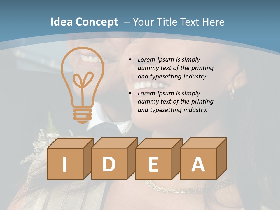 Loving Middle Age Couple Looking Toward The Future PowerPoint Template