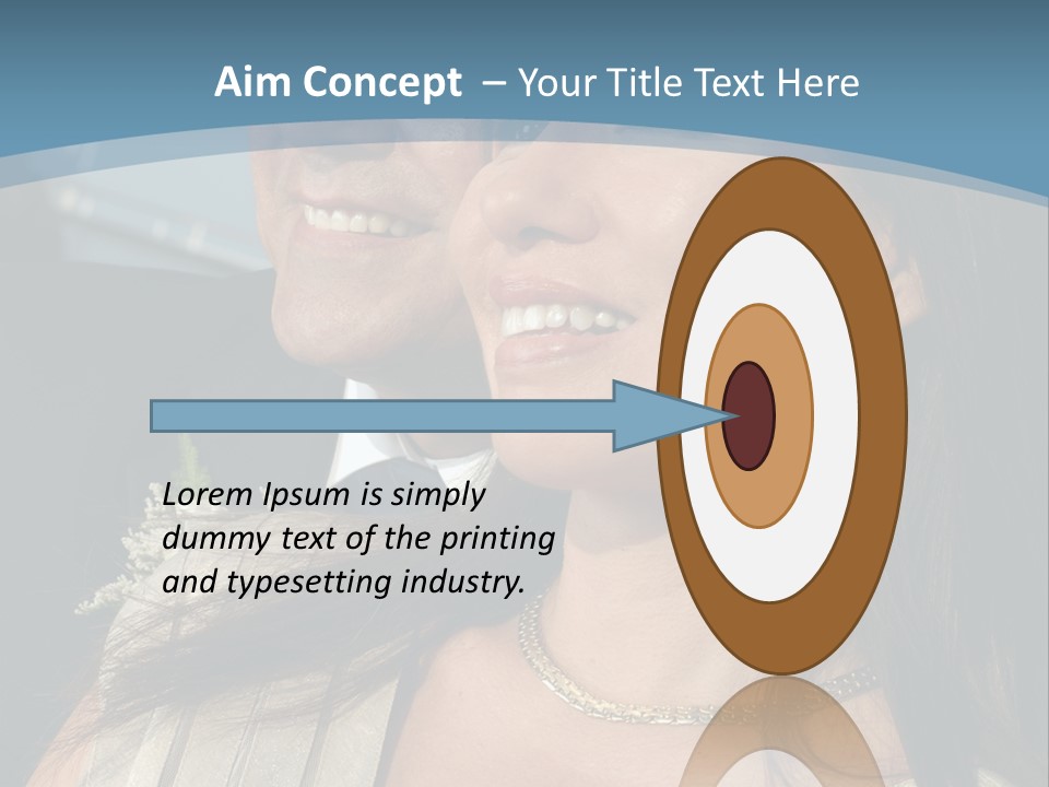 Loving Middle Age Couple Looking Toward The Future PowerPoint Template