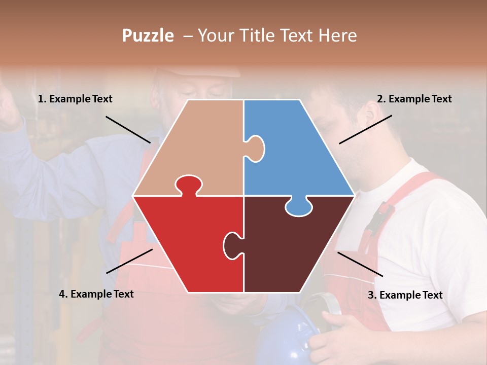 A View Of A Senior Engineer Training A Newly Hired Employee. PowerPoint Template