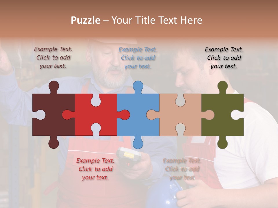 A View Of A Senior Engineer Training A Newly Hired Employee. PowerPoint Template