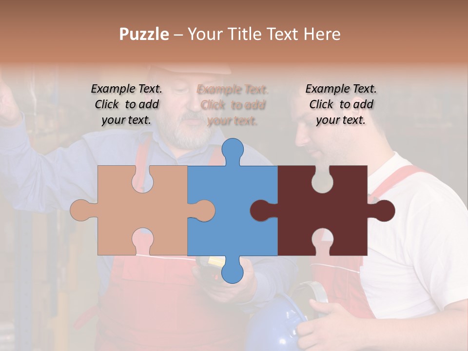 A View Of A Senior Engineer Training A Newly Hired Employee. PowerPoint Template