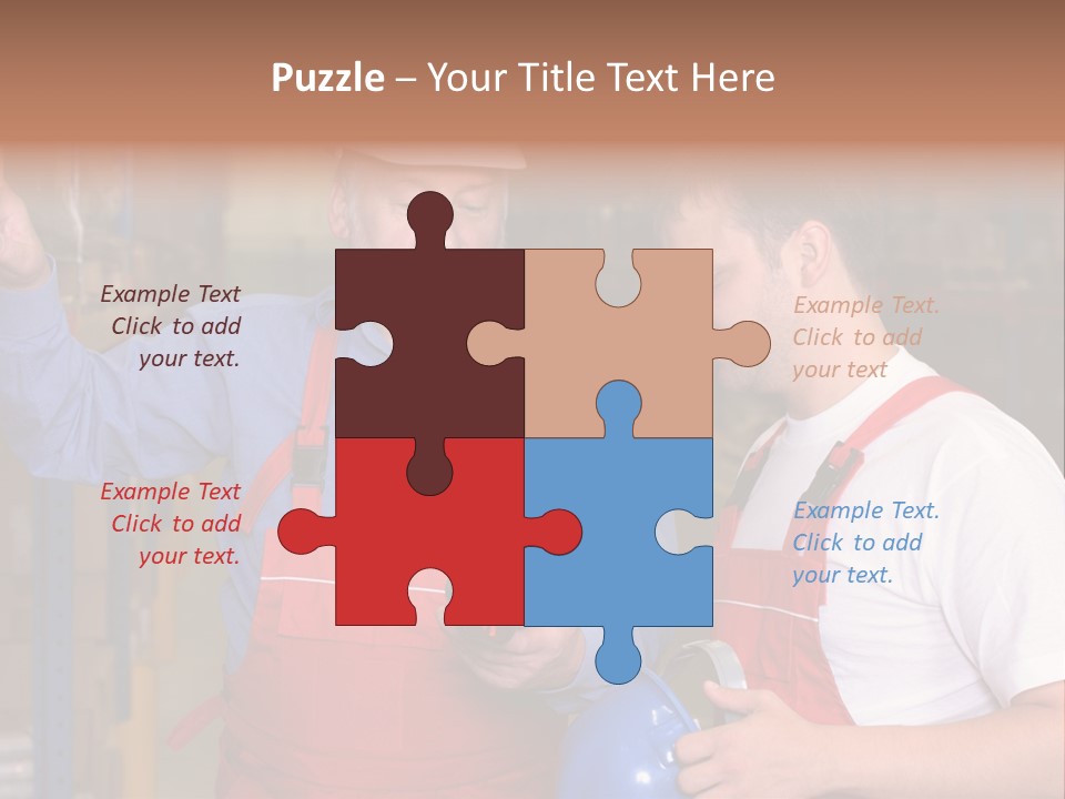 A View Of A Senior Engineer Training A Newly Hired Employee. PowerPoint Template