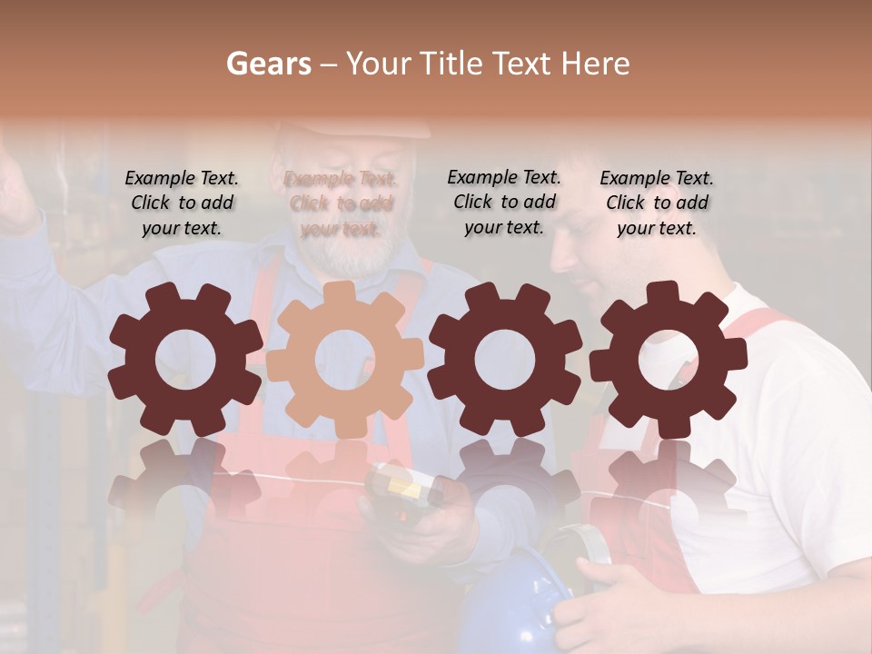 A View Of A Senior Engineer Training A Newly Hired Employee. PowerPoint Template