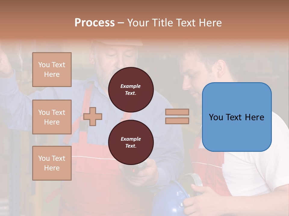 A View Of A Senior Engineer Training A Newly Hired Employee. PowerPoint Template