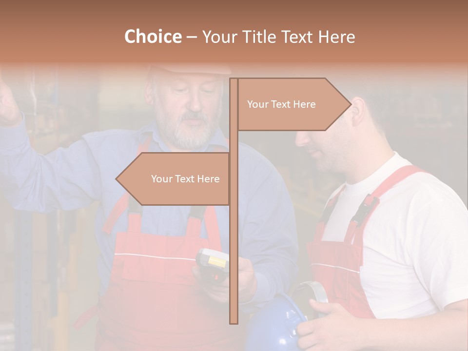A View Of A Senior Engineer Training A Newly Hired Employee. PowerPoint Template