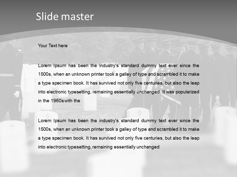 Honor Guard Bearing Casket To Grave At Arlington National Cemetery PowerPoint Template