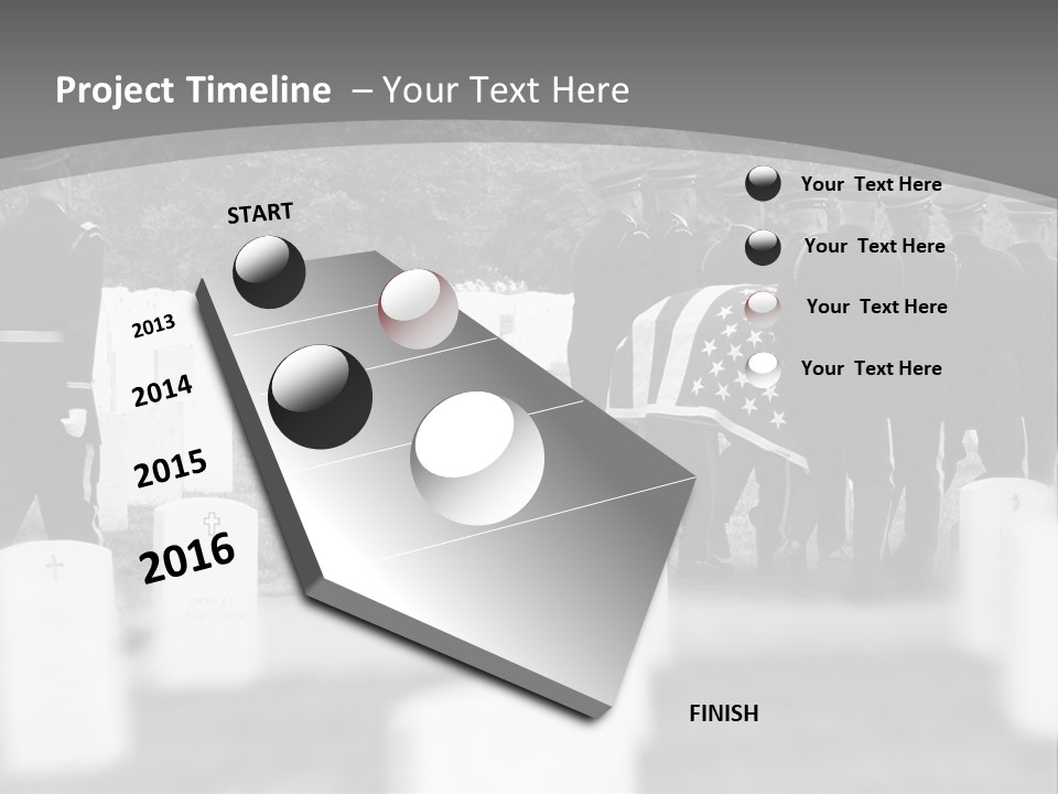 Honor Guard Bearing Casket To Grave At Arlington National Cemetery PowerPoint Template
