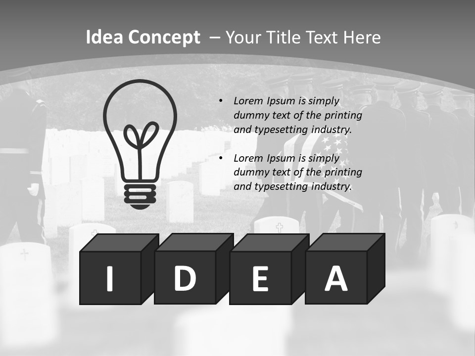 Honor Guard Bearing Casket To Grave At Arlington National Cemetery PowerPoint Template