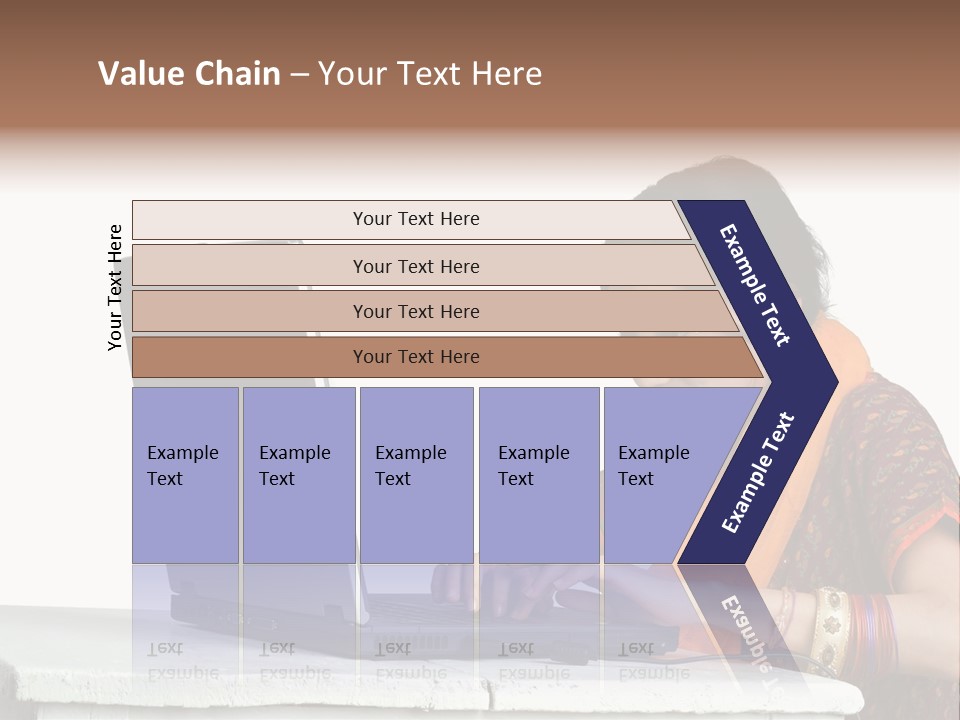 Indian Girl And Laptop Computer Isolated On White PowerPoint Template