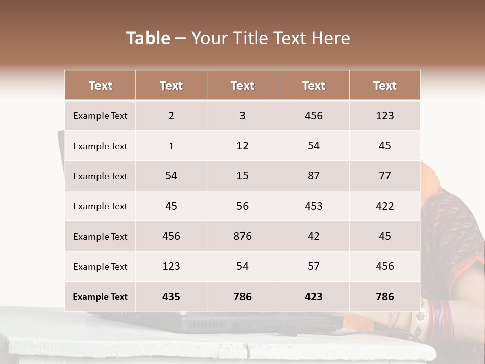 Indian Girl And Laptop Computer Isolated On White PowerPoint Template