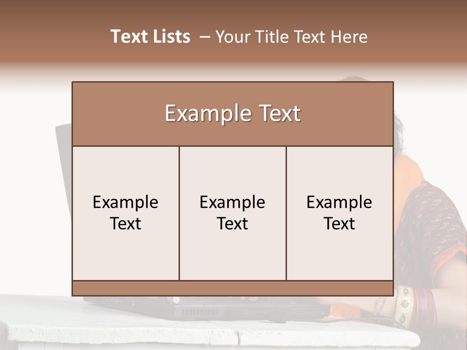 Indian Girl And Laptop Computer Isolated On White PowerPoint Template