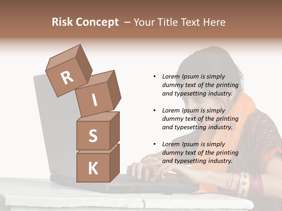 Indian Girl And Laptop Computer Isolated On White PowerPoint Template