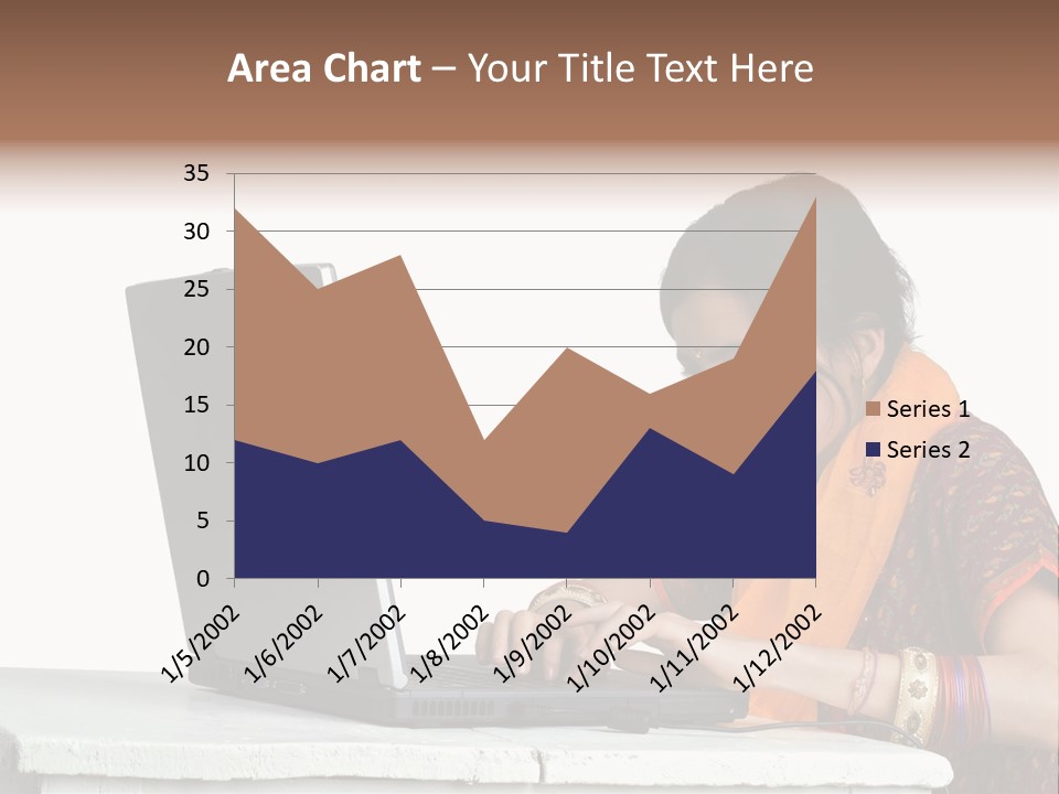 Indian Girl And Laptop Computer Isolated On White PowerPoint Template