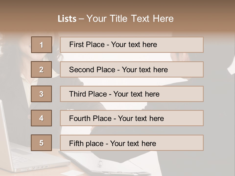 A Smiling Businesswoman Shakes Hands With A Young Businessman PowerPoint Template