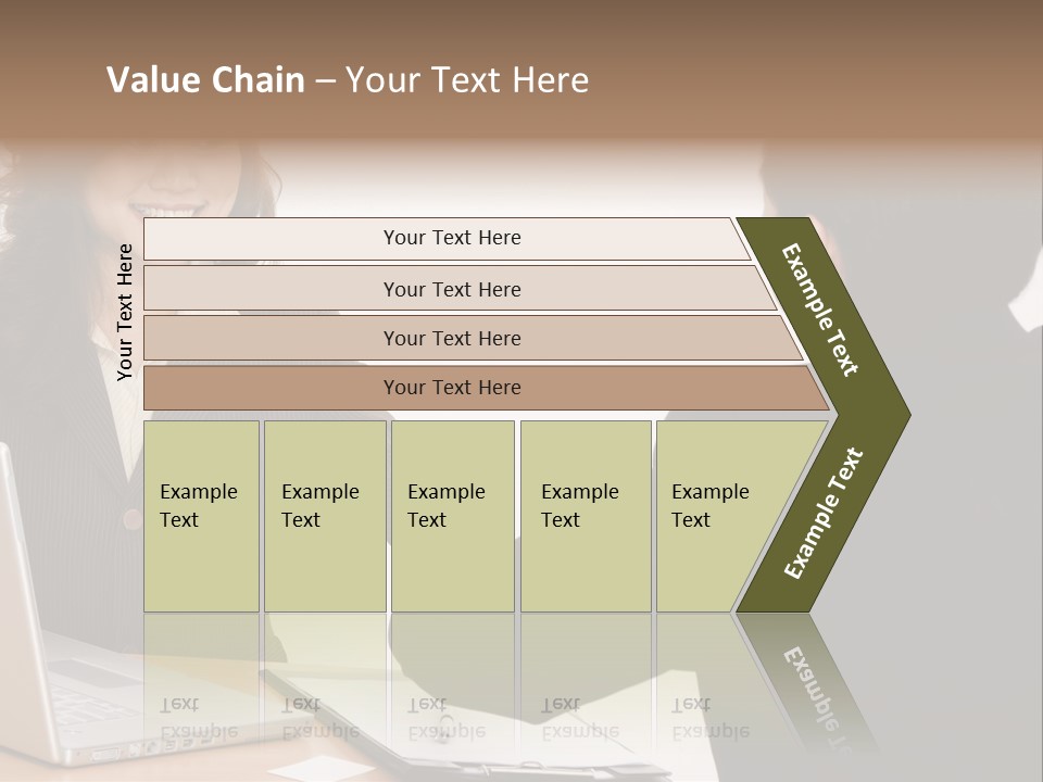 A Smiling Businesswoman Shakes Hands With A Young Businessman PowerPoint Template