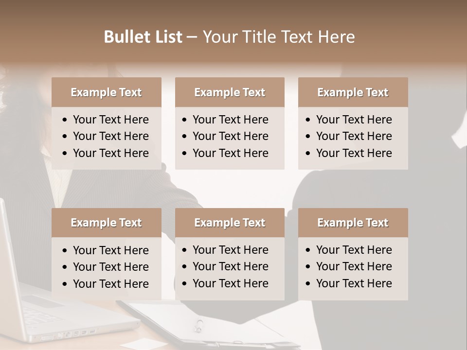 A Smiling Businesswoman Shakes Hands With A Young Businessman PowerPoint Template