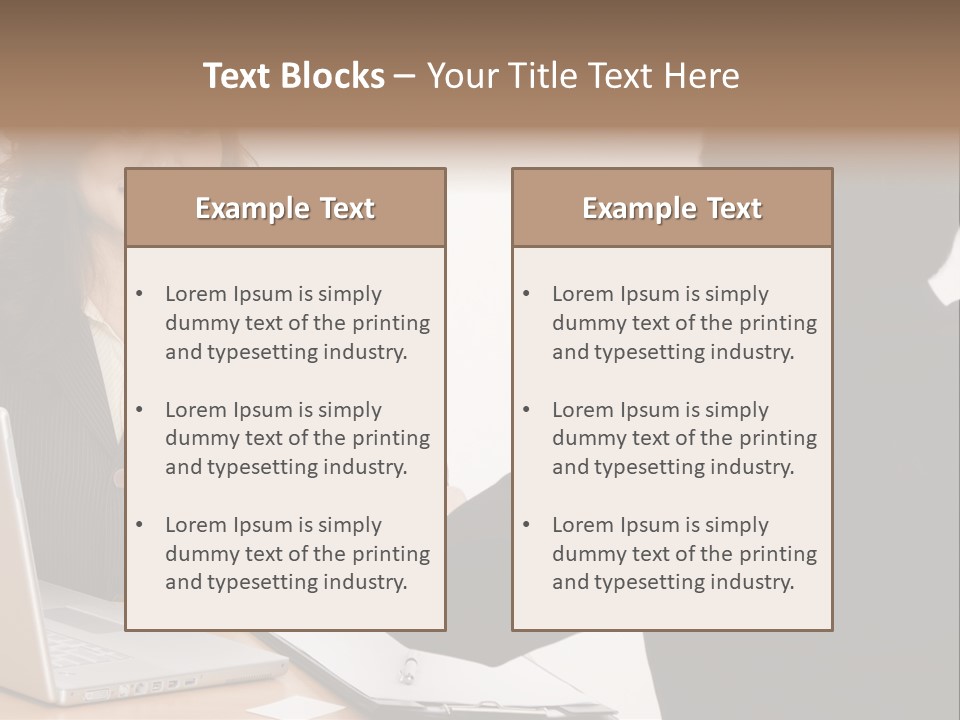 A Smiling Businesswoman Shakes Hands With A Young Businessman PowerPoint Template
