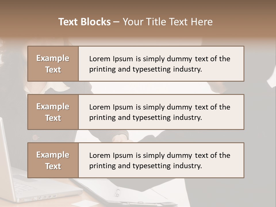 A Smiling Businesswoman Shakes Hands With A Young Businessman PowerPoint Template