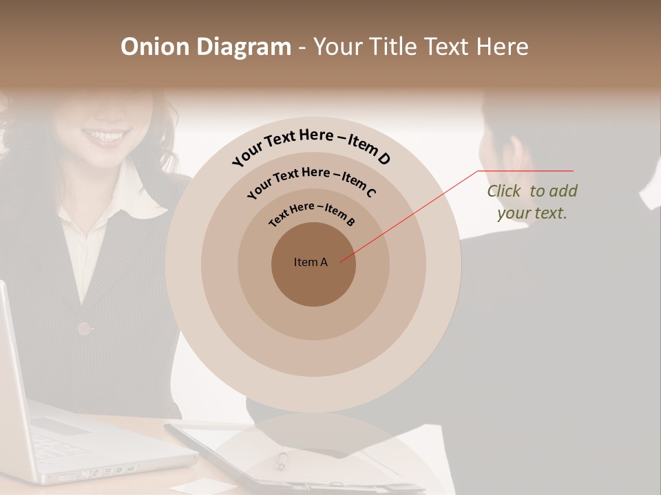 A Smiling Businesswoman Shakes Hands With A Young Businessman PowerPoint Template