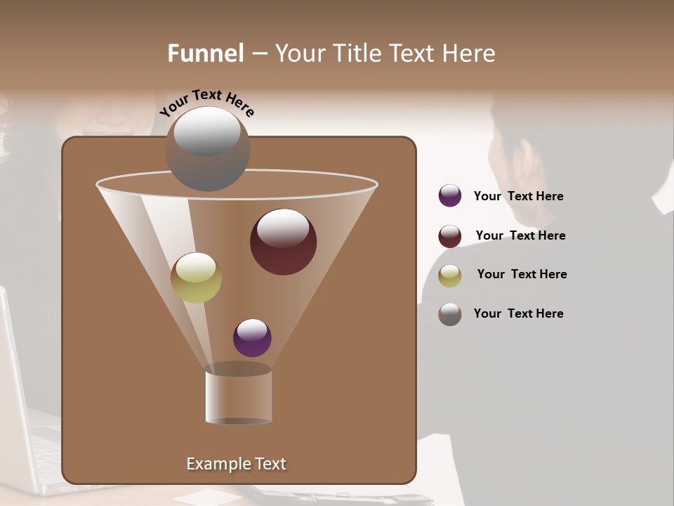 A Smiling Businesswoman Shakes Hands With A Young Businessman PowerPoint Template