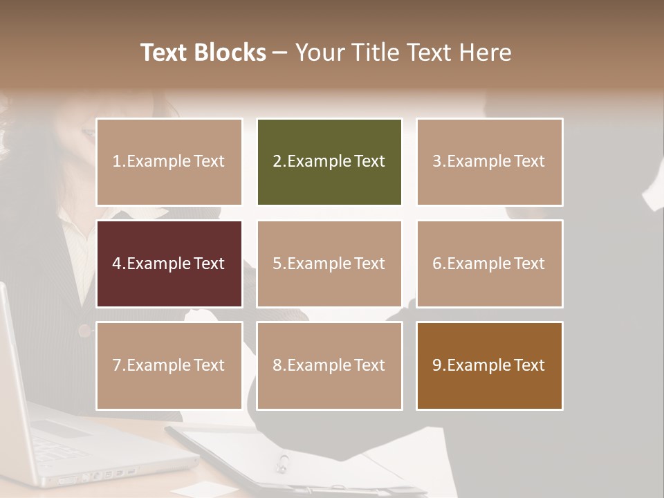 A Smiling Businesswoman Shakes Hands With A Young Businessman PowerPoint Template