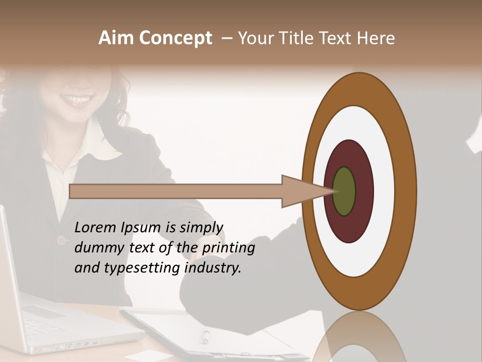 A Smiling Businesswoman Shakes Hands With A Young Businessman PowerPoint Template